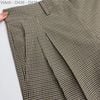 Quần Short lửng style Hàn / D435 NÂU KẺ - D436 XÁM KẺ