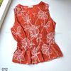 Áo D12 sát nách thêu hoa style US UK ĐỎ CAM