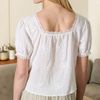 Áo tay bồng cổ vuông style US / D604 trắng , D605 xanh ngọc , D606 xanh than