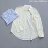 Áo sơ mi KẺ thêu hình ngực Xuất Hàn / D601 vàng , D602 xanh