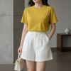 Áo thun kiểu HÀN phom rộng / D654 đen , D655 nâu , D656 vàng , D657 kem
