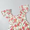 Váy ngắn tay bèo Blu Pepper / TRẮNG HOA HỒNG