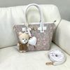 Túi S118 tote mini Happy Heart phom cánh dơi CĐC, CHR / m26 đ20 c20 / HỒNG - NÂU KEM