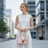 Túi S118 tote mini Happy Heart phom cánh dơi CĐC, CHR / m26 đ20 c20 / HỒNG - NÂU KEM
