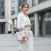 Túi S118 tote mini Happy Heart phom cánh dơi CĐC, CHR / m26 đ20 c20 / HỒNG - NÂU KEM