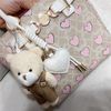 Túi S118 tote mini Happy Heart phom cánh dơi CĐC, CHR / m26 đ20 c20 / HỒNG - NÂU KEM