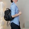 Balo da mềm chần chéo kèm túi nhỏ / miệng 22cm - đáy 25 - cao 28cm  / T60 đen - T60A Trắng