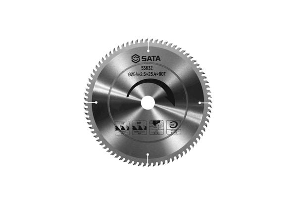 Lưỡi cưa gỗ tròn Ø254×2.5×25.4×80T SATA 53632