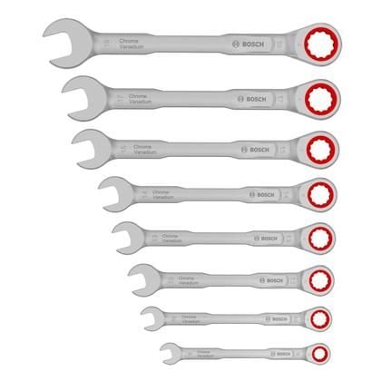 Bosch Bộ cờ lê vòng miệng bánh cóc 8–19mm 8món 1600A03AG5