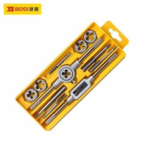 Bộ 12 chi tiết dụng cụ mũi taro bàn ren BOSI BS521112