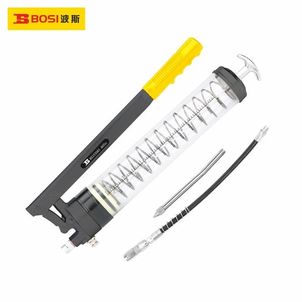 súng bơm mỡ bình chữa trong suốt dung tích 600cc BOSI BS333083
