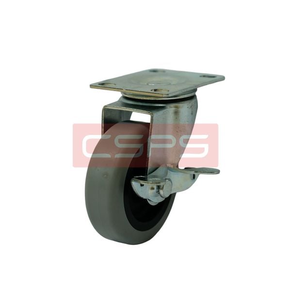 Bánh xe CSPS 51kg đế xoay khóa mạ kẽm D32007-BX