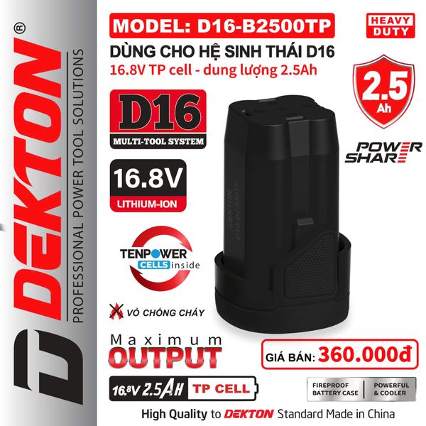 DEKTON Pin 16V 2.5Ah D16-B2500TP