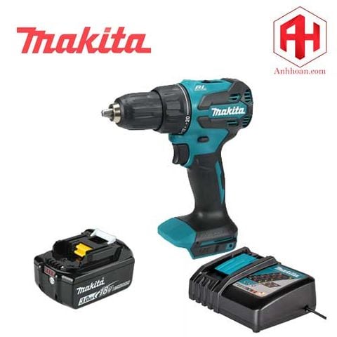 Combo Máy khoan búa pin Makita 18V DHP490 (Kèm 1 pin 1 sạc)