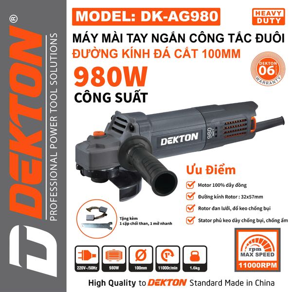 DEKTON máy mài góc 900W 100mm DK-AG980