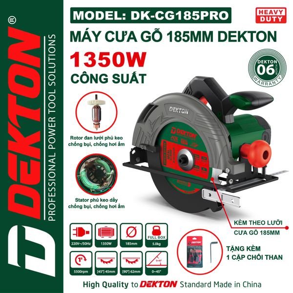 DEKTON máy cưa gỗ (185mm) DK-CG185PRO