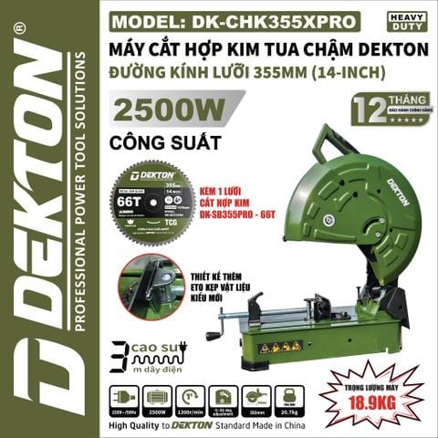 DEKTON Máy cắt lưỡi hợp kim DK-CHK355XPRO (355mm, 2500W)