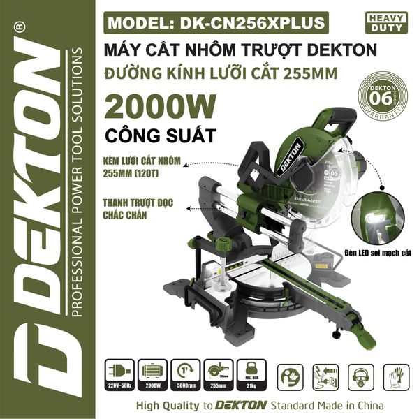 DEKTON Máy cắt nhôm trượt 255mm DK-CN256XPLUS