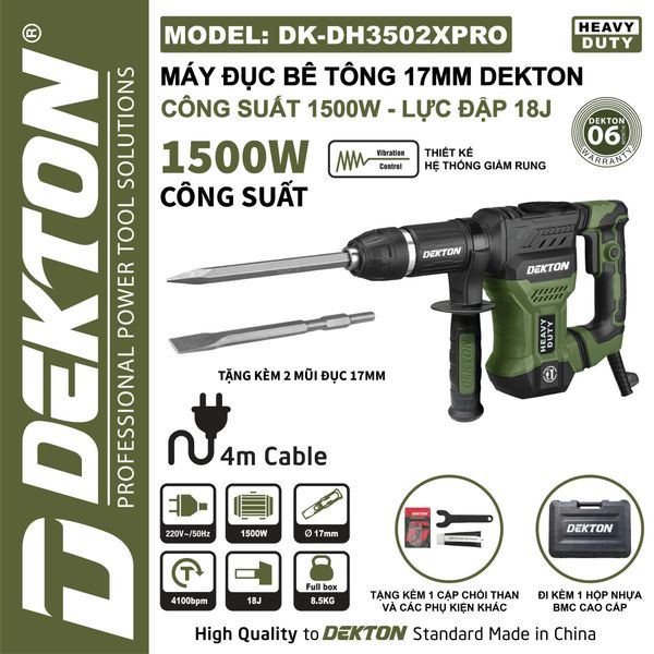 DEKTON máy đục bê tông 17ly DK-DH3502XPRO