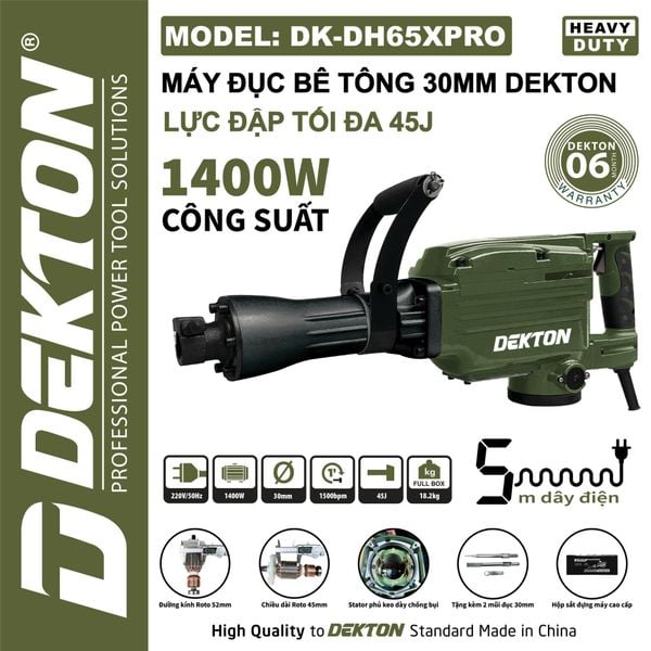 DEKTON máy đục bê tông 30ly DK-DH65XPRO