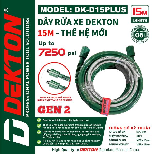 DEKTON cuộn dây áp máy rửa xe (15m) DK-D15PLUS