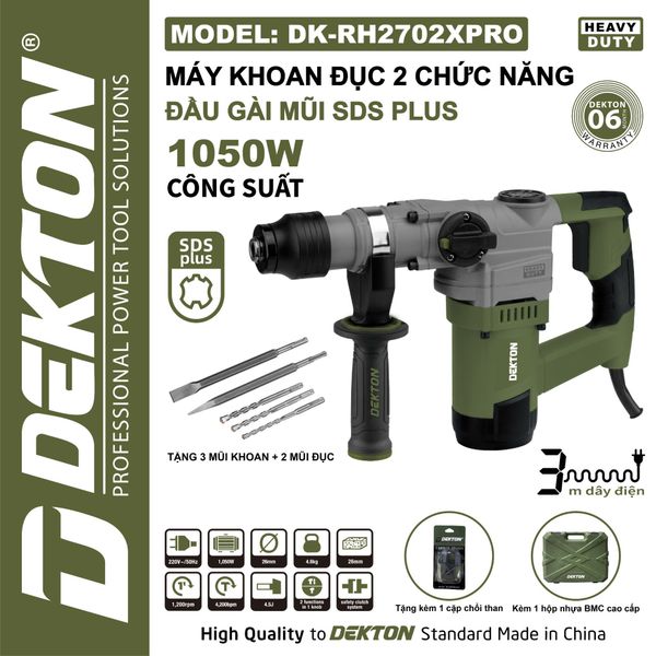 DEKTON Máy khoan bê tông 2 chức năng DK-RH2702XPRO
