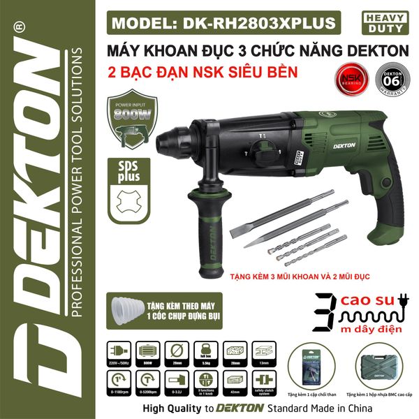 DEKTON Máy khoan bê tông 3 chức năng DK-RH2803XPLUS
