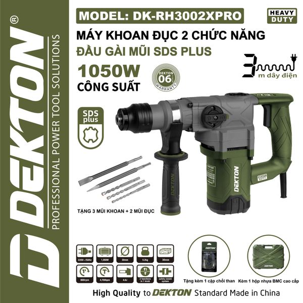DEKTON Máy khoan bê tông 2 chức năng DK-RH3002XPRO