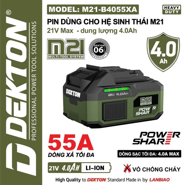 Dekton Pin 21V 4.0Ah M21-B4055XA
