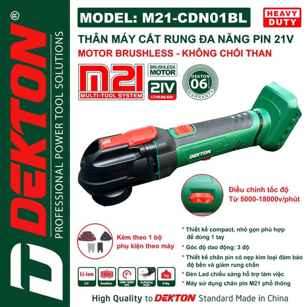 DEKTON Thân máy cắt rung pin 21V M21-CDN01BL