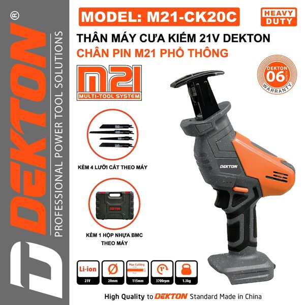 DEKTON Thân máy cưa kiếm pin 21V M21-CK20C