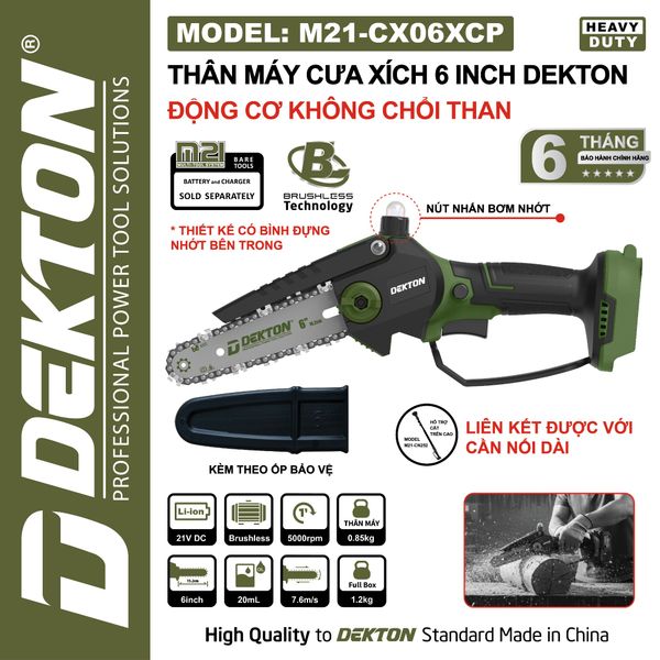 DEKTON Thân cưa xích pin 21V M21-CX06XCP