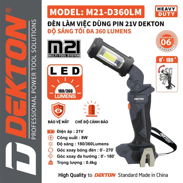 DEKTON Đèn cầm tay dùng pin 21V M21-D360LM