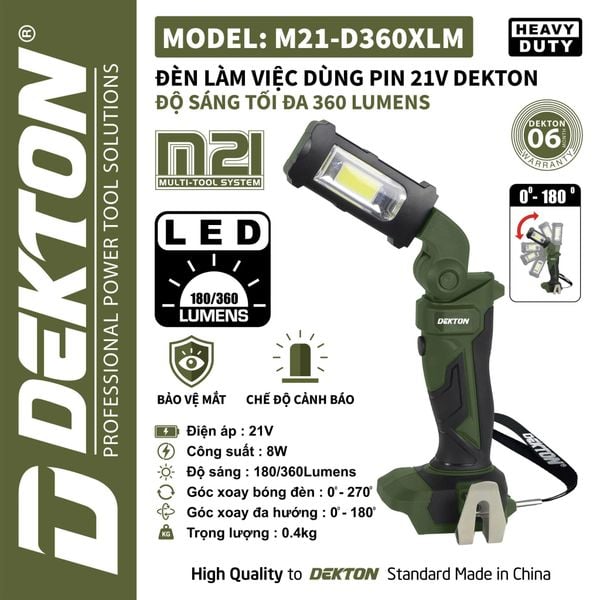 DEKTON Đèn cầm tay dùng pin 21V M21-D360XLM