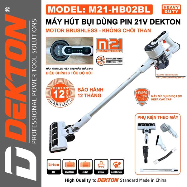 DEKTON Thân máy hút bụi pin 21V (23KPA) M21-HB02BL