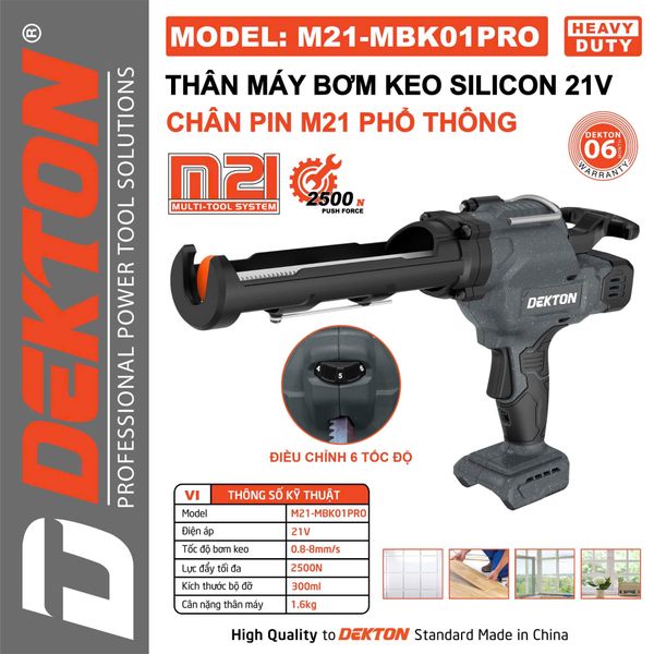 DEKTON Thân máy bắn keo Silicon pin 21V M21-MBK01PRO