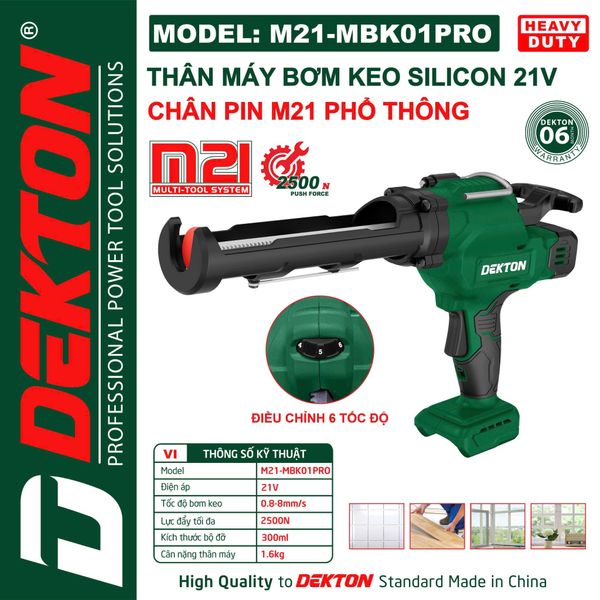 DEKTON Thân máy bắn keo Silicon pin 21V M21-MBK01PRO