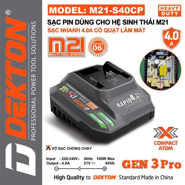 Dekton Sạc pin 21V  4A M21-S40CP