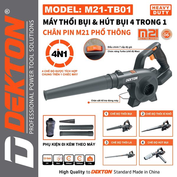 DEKTON Thân máy thổi lá pin 21V M21-TB01