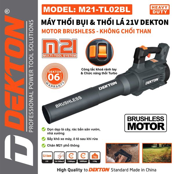 DEKTON Thân máy thổi lá pin 21V M21-TL02BL