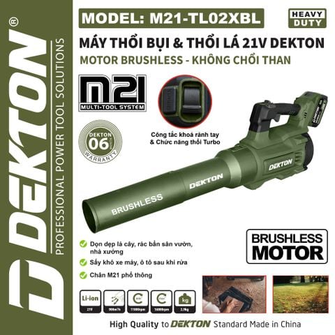 DEKTON Thân máy thổi lá pin 21V M21-TL02XBL