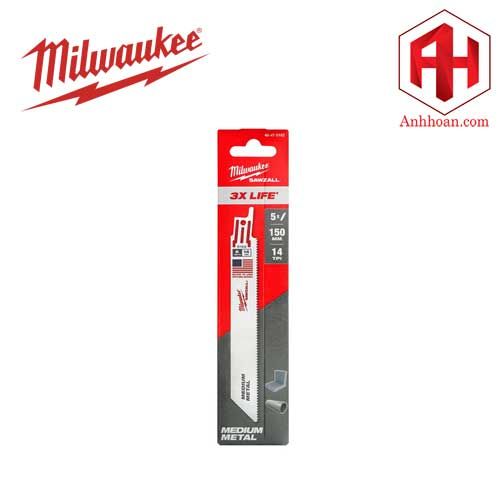 Milwaukee Lưỡi cưa kiếm kim loại 150mm 14tpi 48-47-5182 (5 cái)
