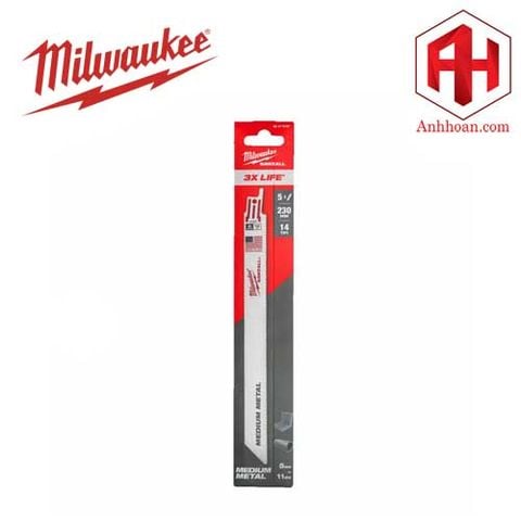 Milwaukee Lưỡi cưa kiếm kim loại 230mm 14tpi 48-47-5187 (5 cái)