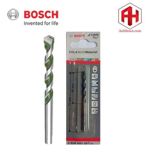 Bosch Mũi khoan đa năng chuôi kẹp size 3-12mm (1 mũi)