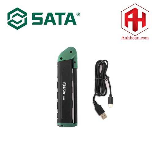 Đèn pin chiếu sáng sạc không dây mỏng 600lm SATA 90908