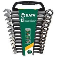 Bộ cờ lê vòng miệng tự động đảo chiều 12 chi tiết hệ mét SATA ST08044B