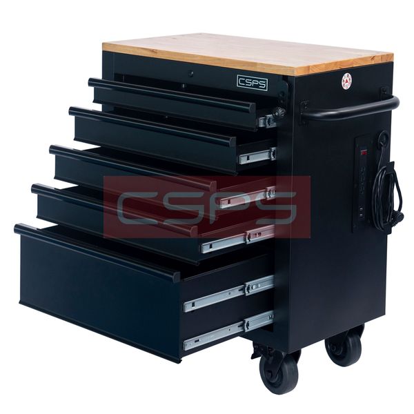 Tủ dụng cụ CSPS 76cm - 05 hộc kéo nâng hạ tay cầm đen VNLC07605BB3M