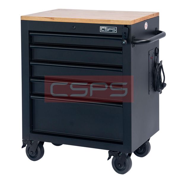 Tủ dụng cụ CSPS 76cm - 05 hộc kéo nâng hạ tay cầm đen VNLC07605BB3M