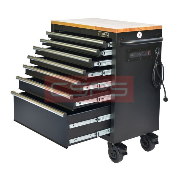 Tủ dụng cụ CSPS 76cm - 07 hộc kéo tay cầm vàng VNTC07607BB3M