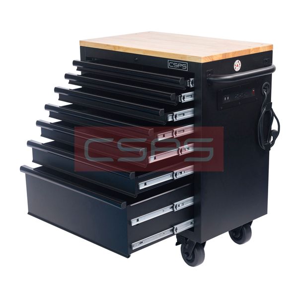 Tủ dụng cụ CSPS 76cm - 07 hộc kéo tay cầm đen VNTC07607BB5M